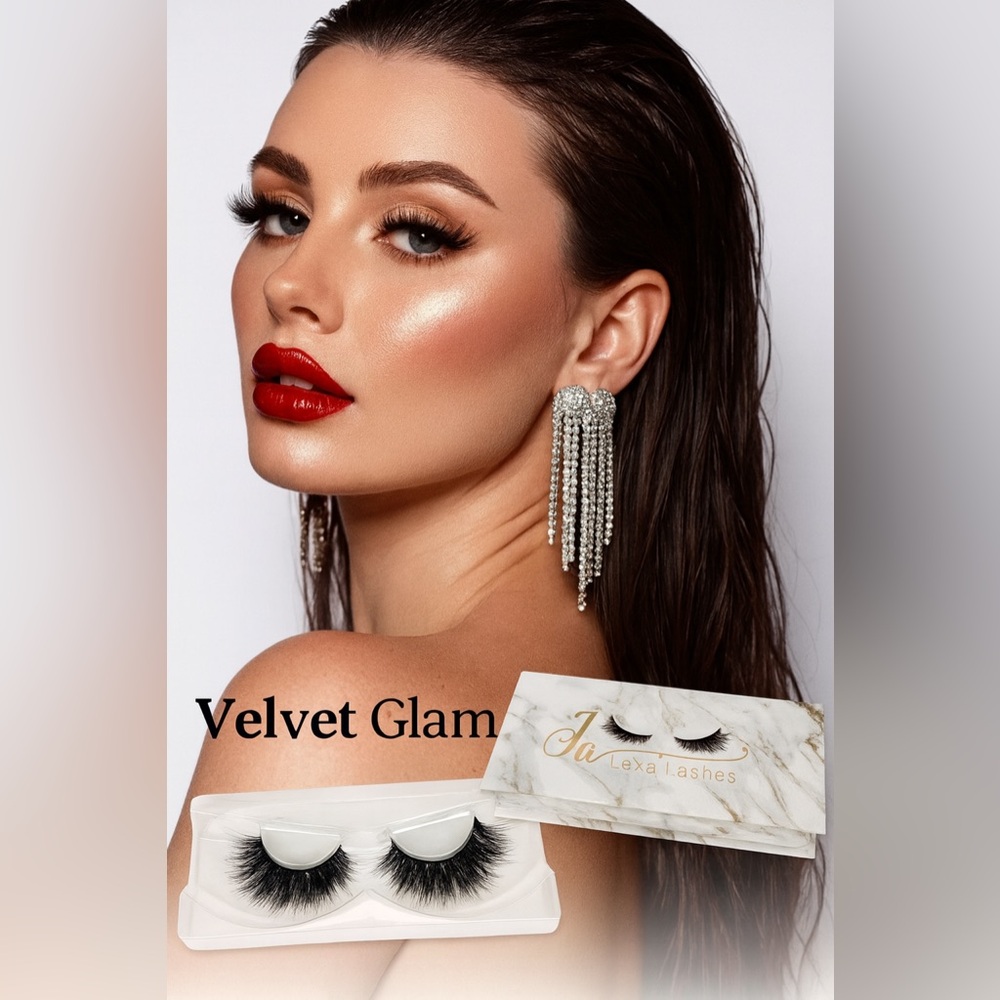 Lexa Lashes with Silver Rhinestone Earrings